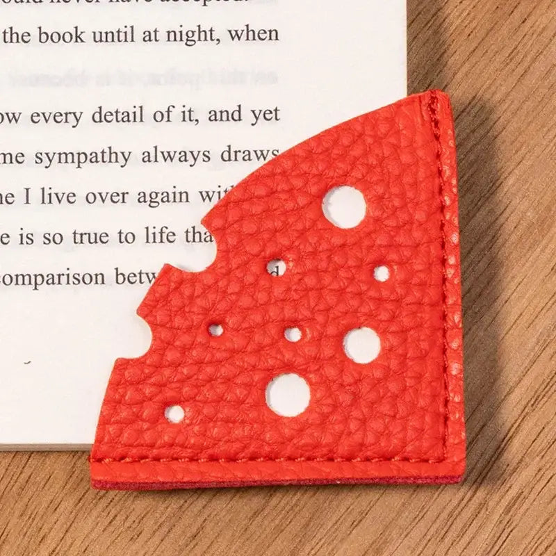 artisan leather bookmark inspired by cheese