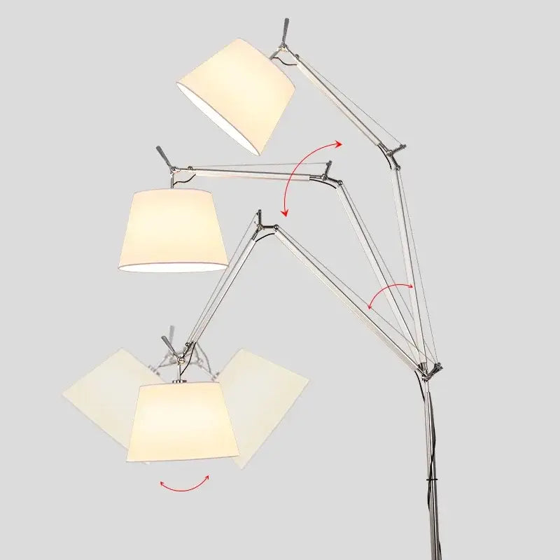 Contemporary floor lamp in chrome finish