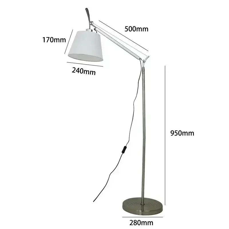 Modern floor lamp with chrome design