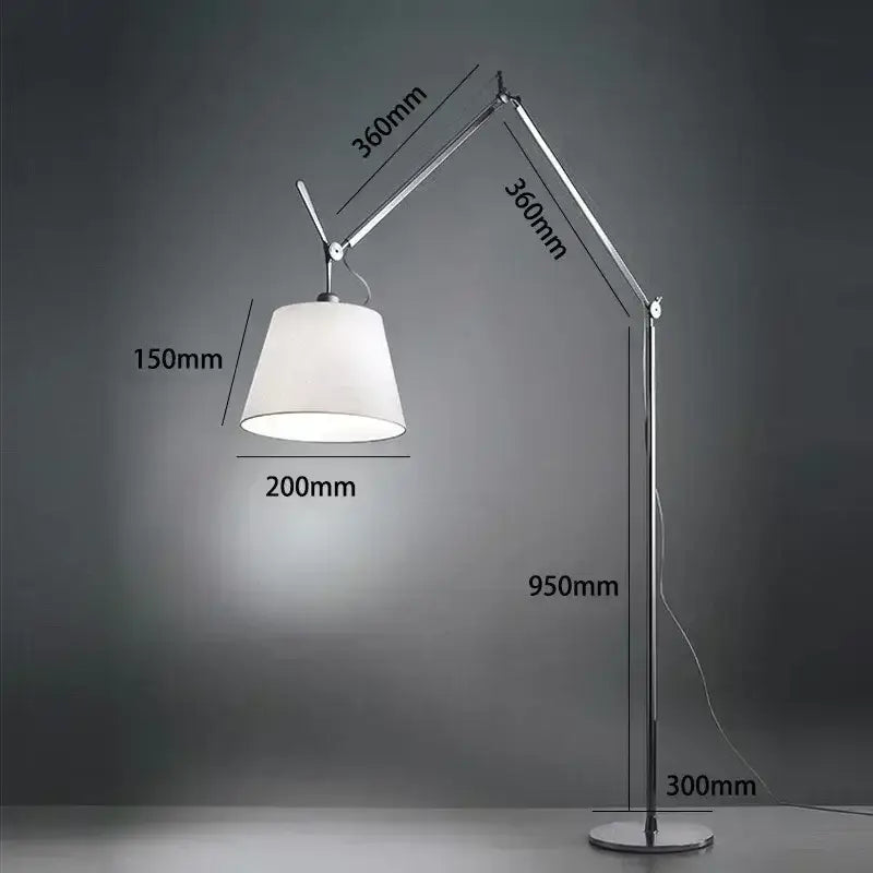 Adjustable chrome floor lamp for optimal lighting