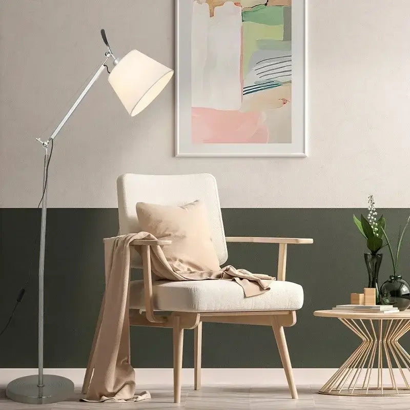 Chrome Floor Reading Lamp