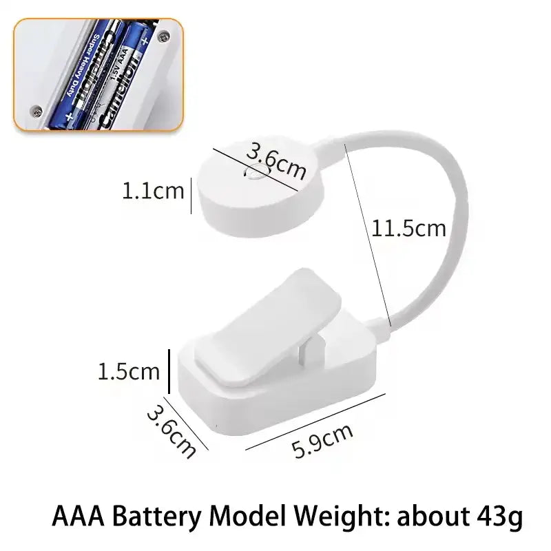 LED clamp light for books