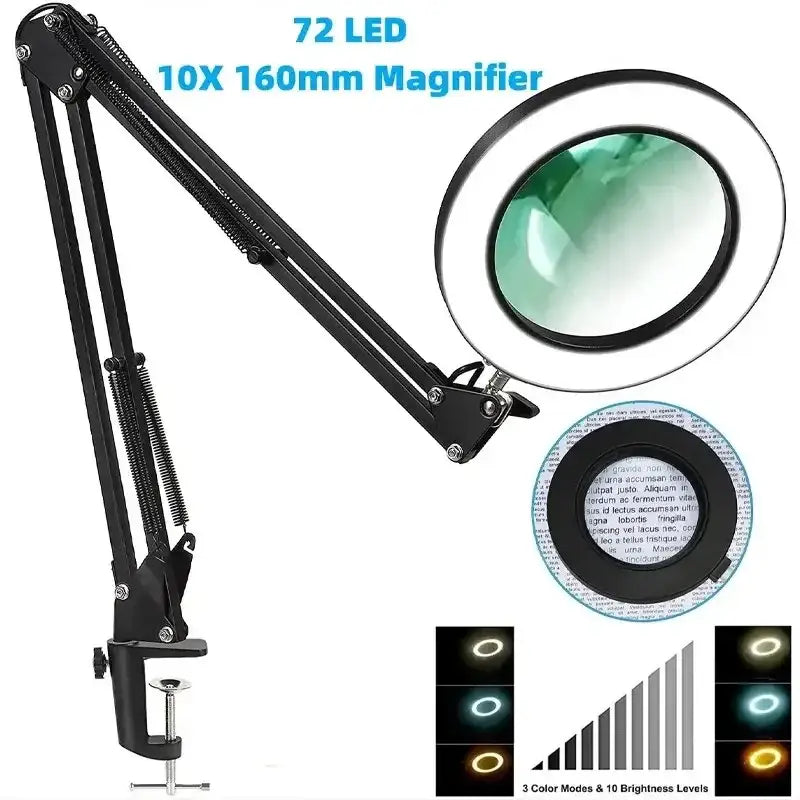 clamp on magnifier desk light