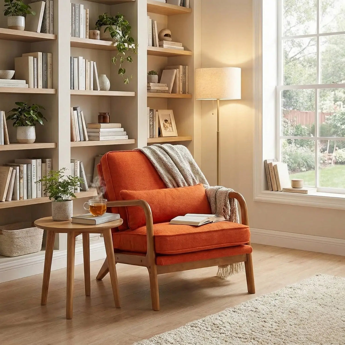 Comfy reading chair for small spaces