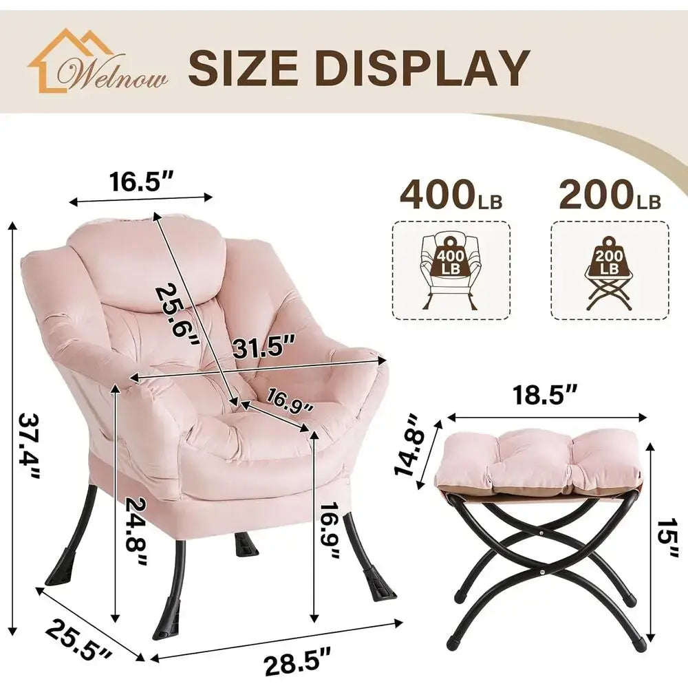 stylish reading chair with footrest