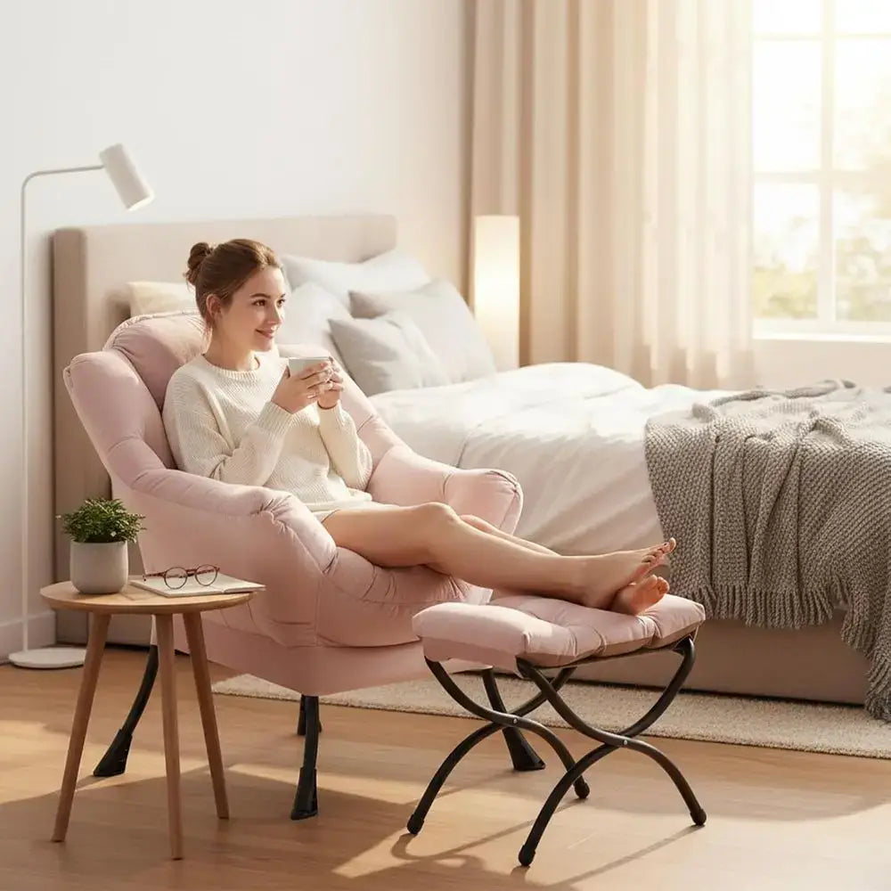 plush armchair and matching ottoman