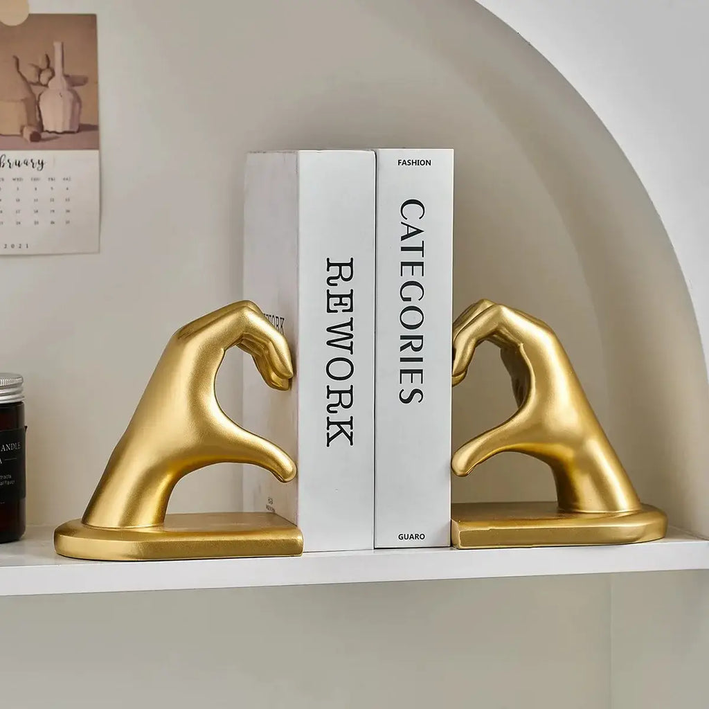 modern metal bookend for bookshelf