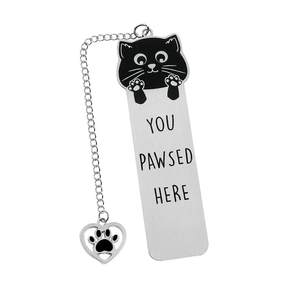 whimsical cat illustration bookmark