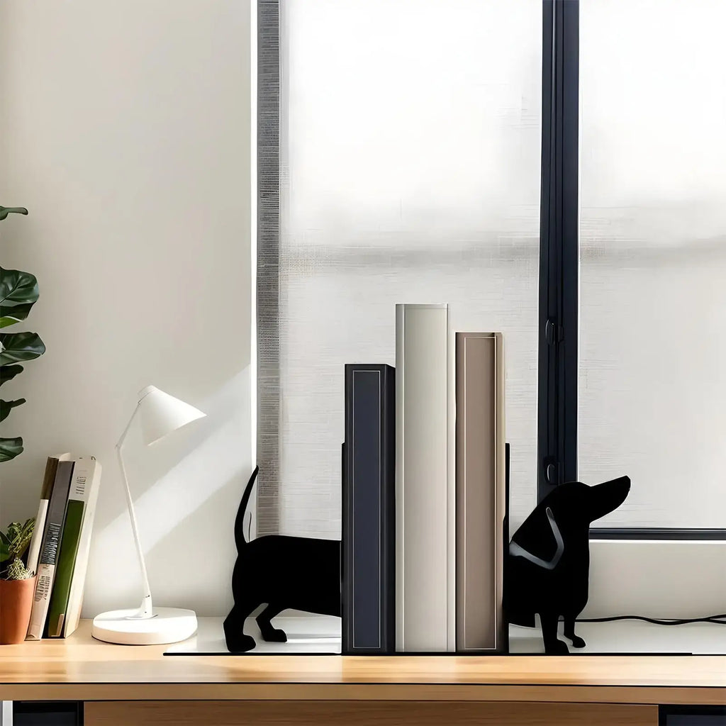 decorative bookends featuring black animals