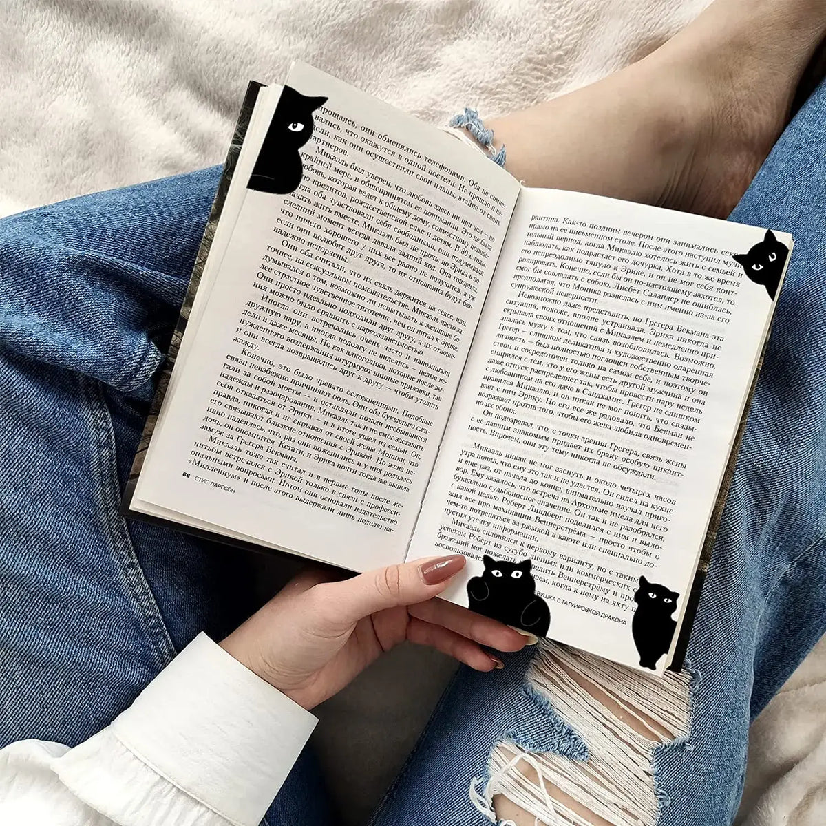 adorable black cat bookmark