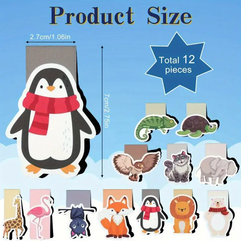 cute animal themed magnetic bookmarks