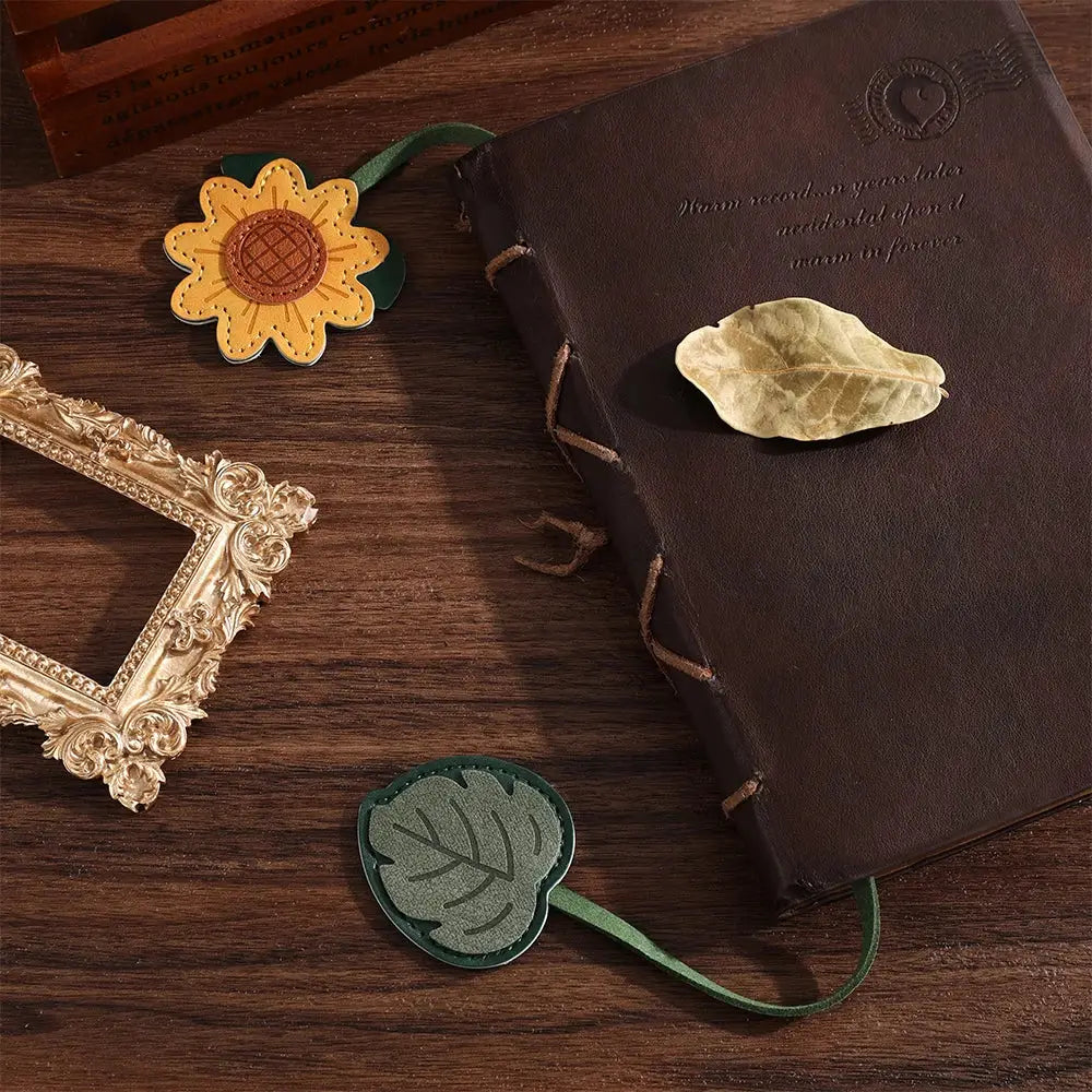 handcrafted leather bookmarks