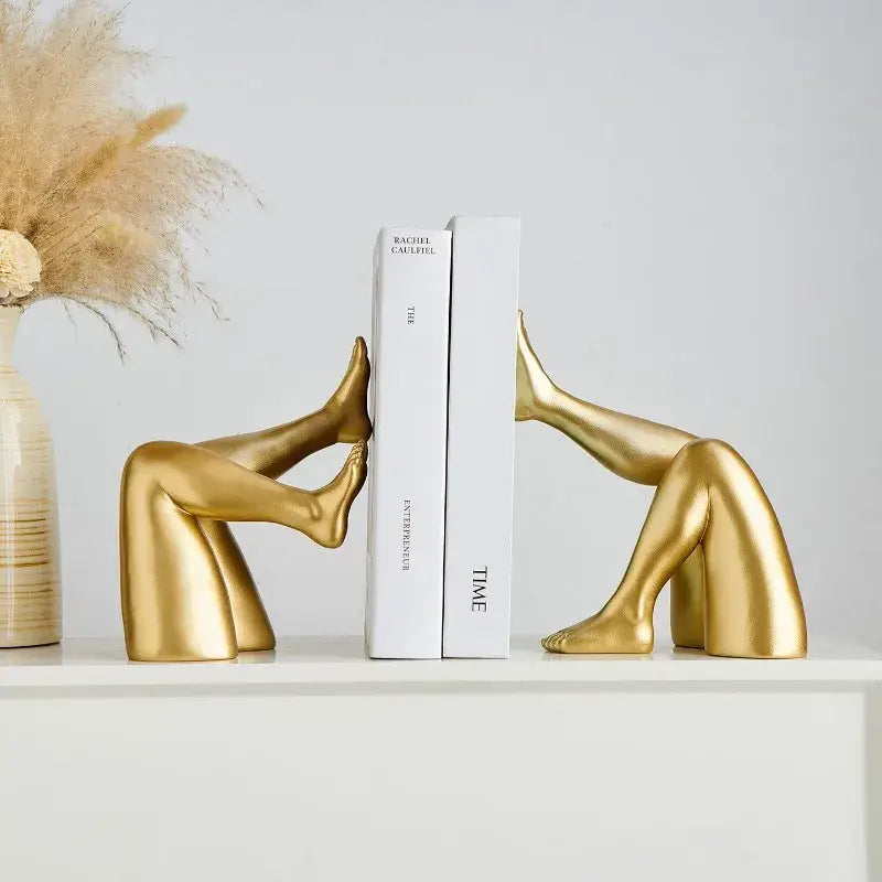 decorative bookshelf divider in gold