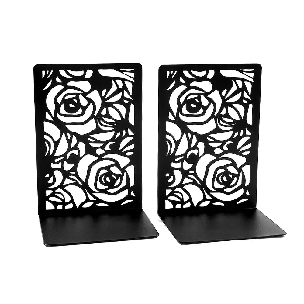 elegant rose metal bookends