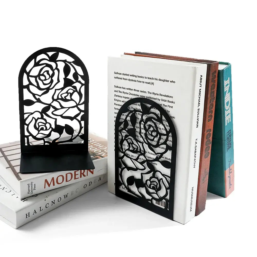 floral design metal bookends