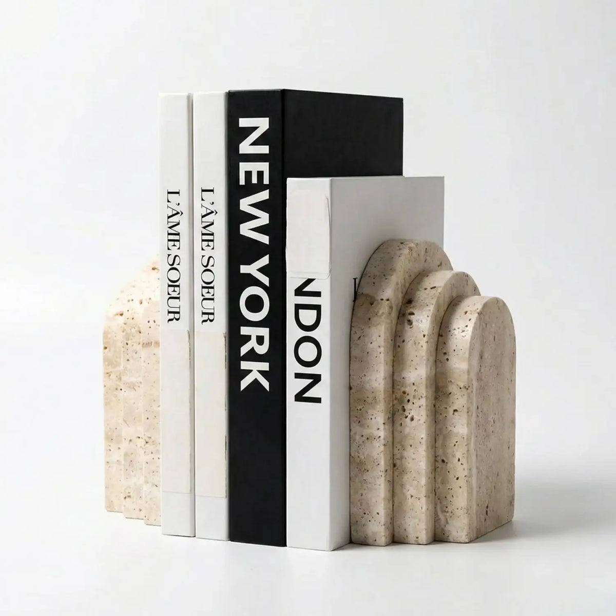 bookend crafted from decorative stone