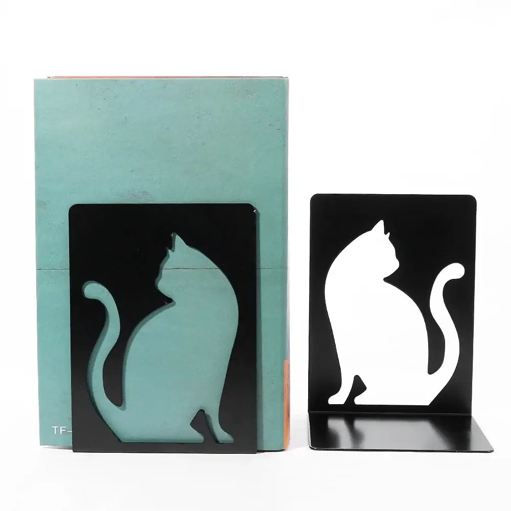 designer feline bookend for modern bookshelves