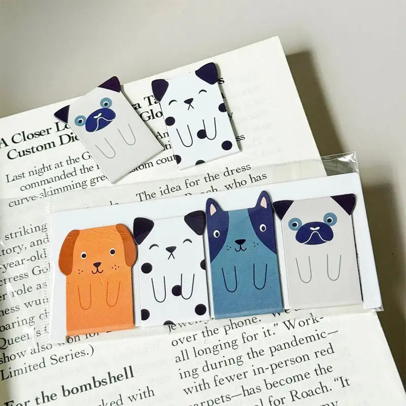 cute dog themed magnetic bookmarks