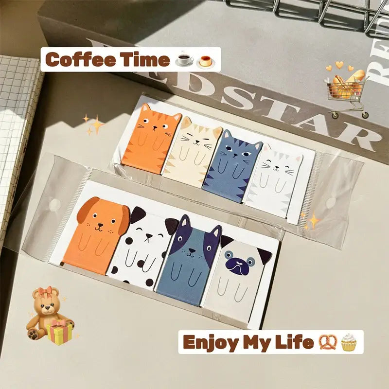 magnetic bookmarks featuring playful dogs