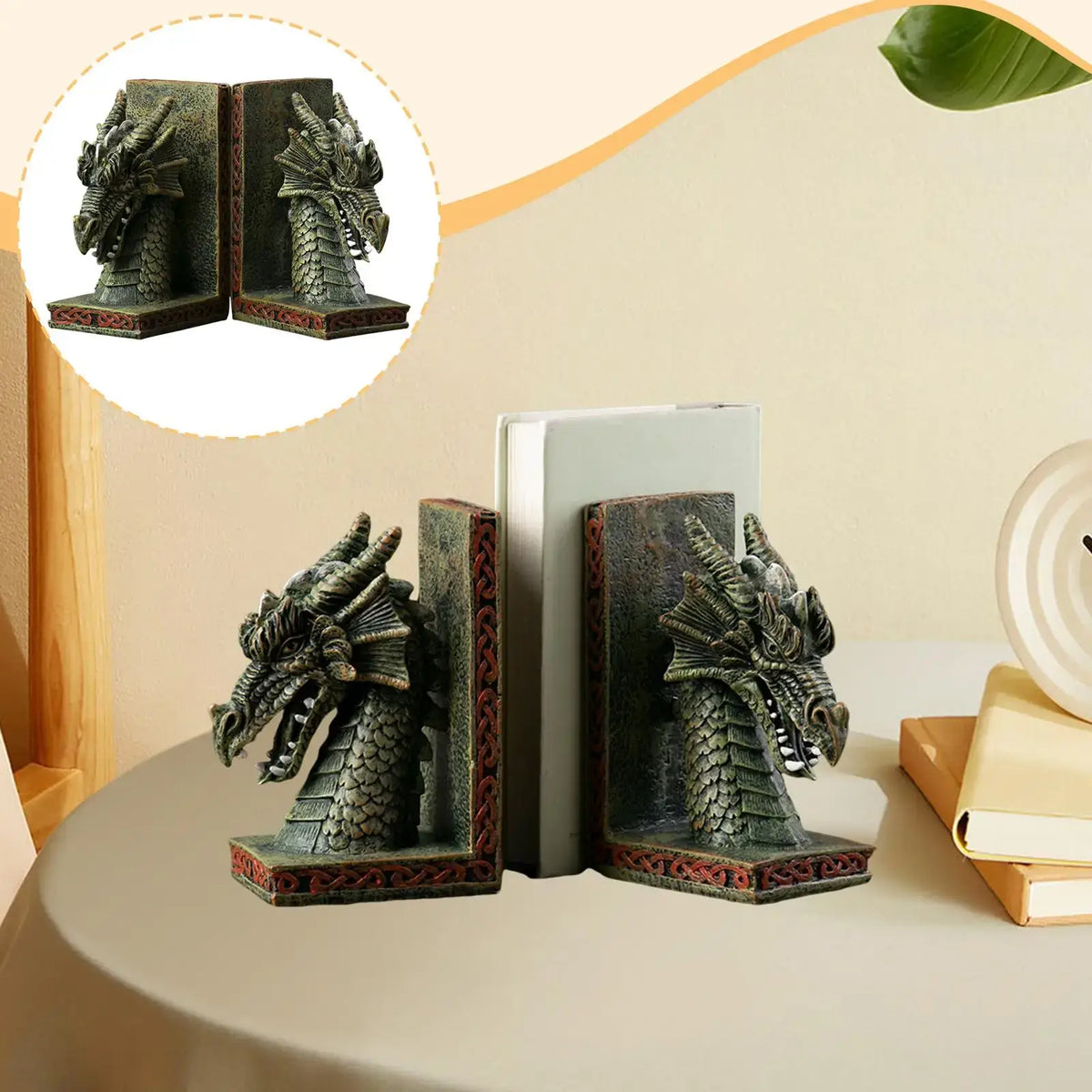 sci-fi dragon themed bookend