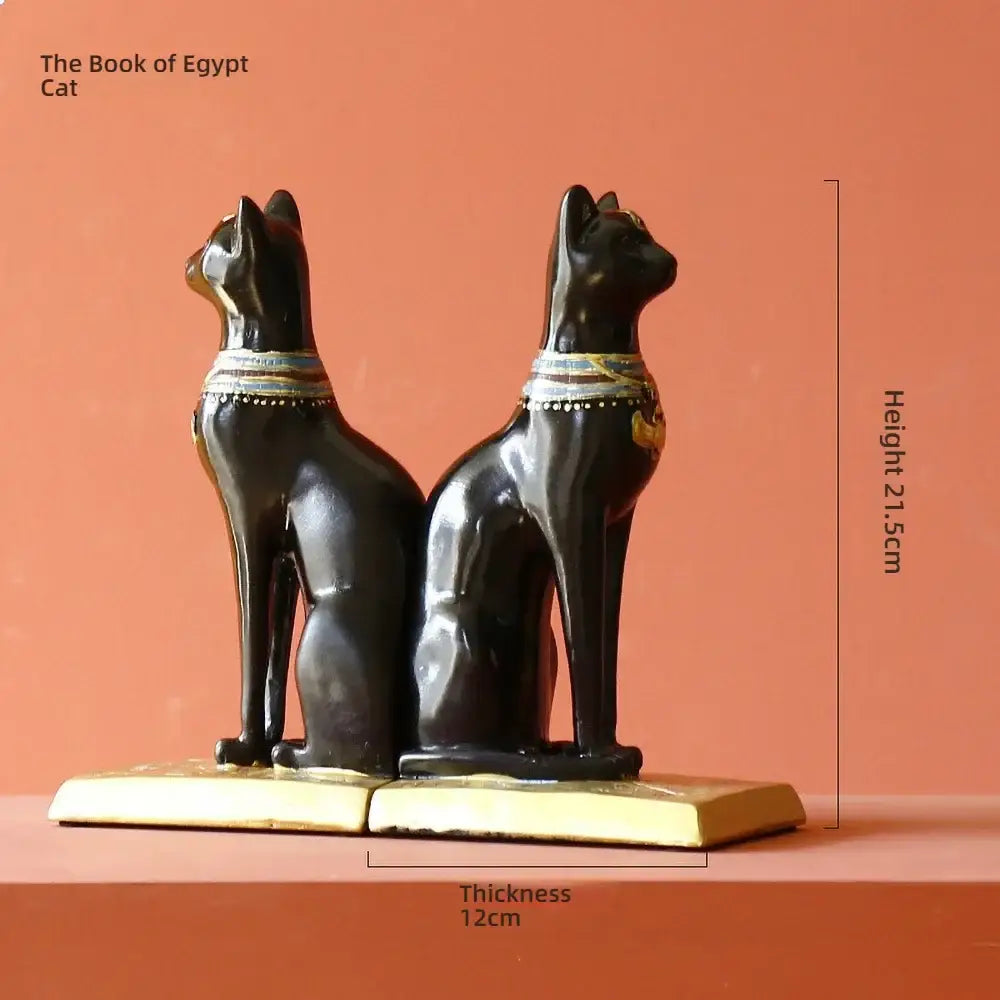 antique style Egyptian cat bookend