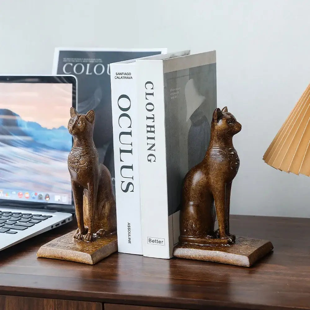 decorative Egyptian cat bookend