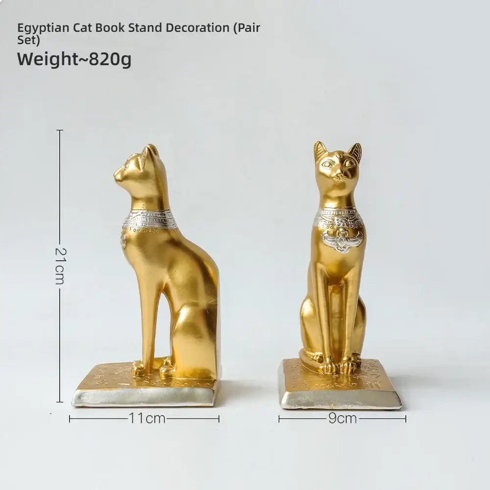 bookend with Pharaoh cat motif