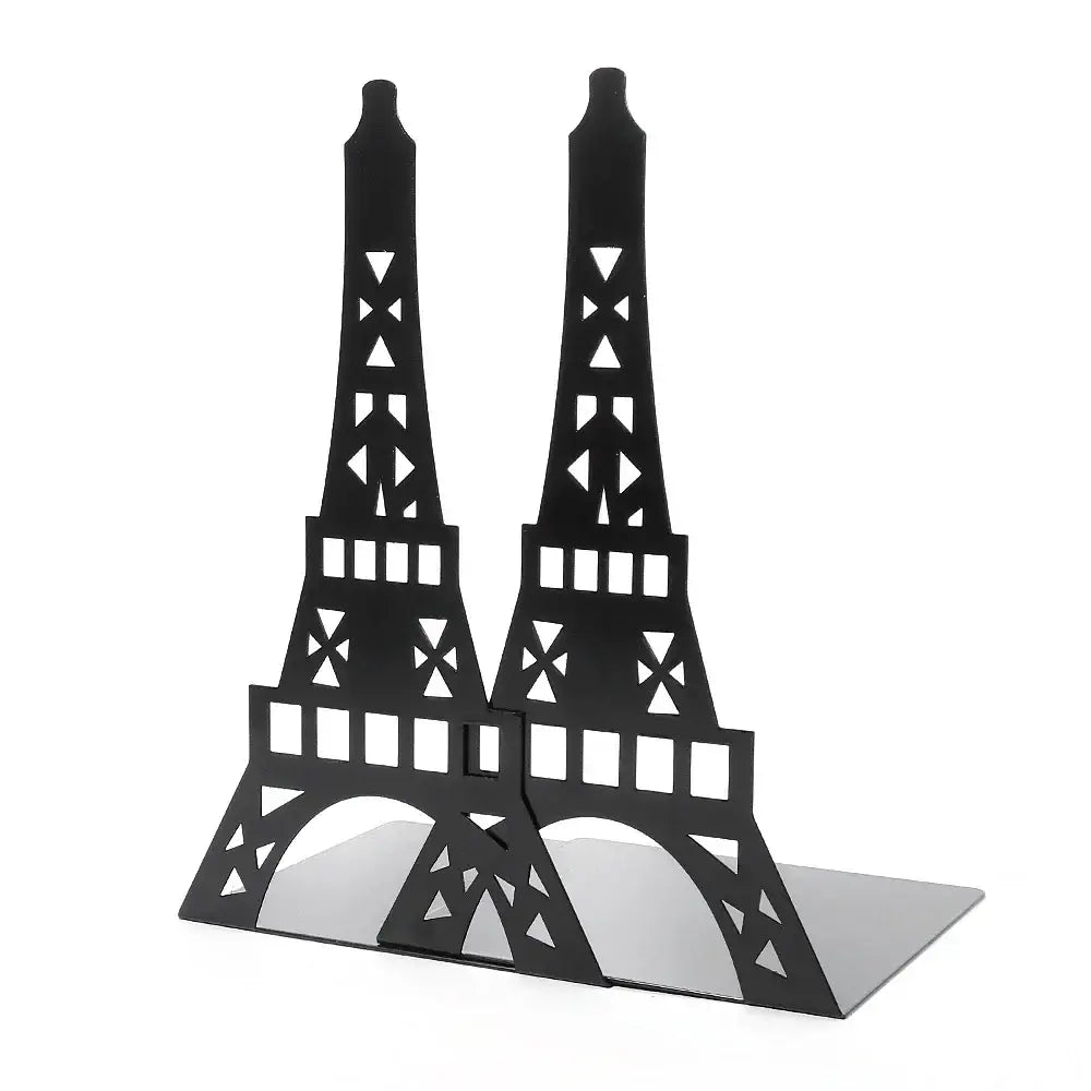 modern metal bookend with Eiffel Tower