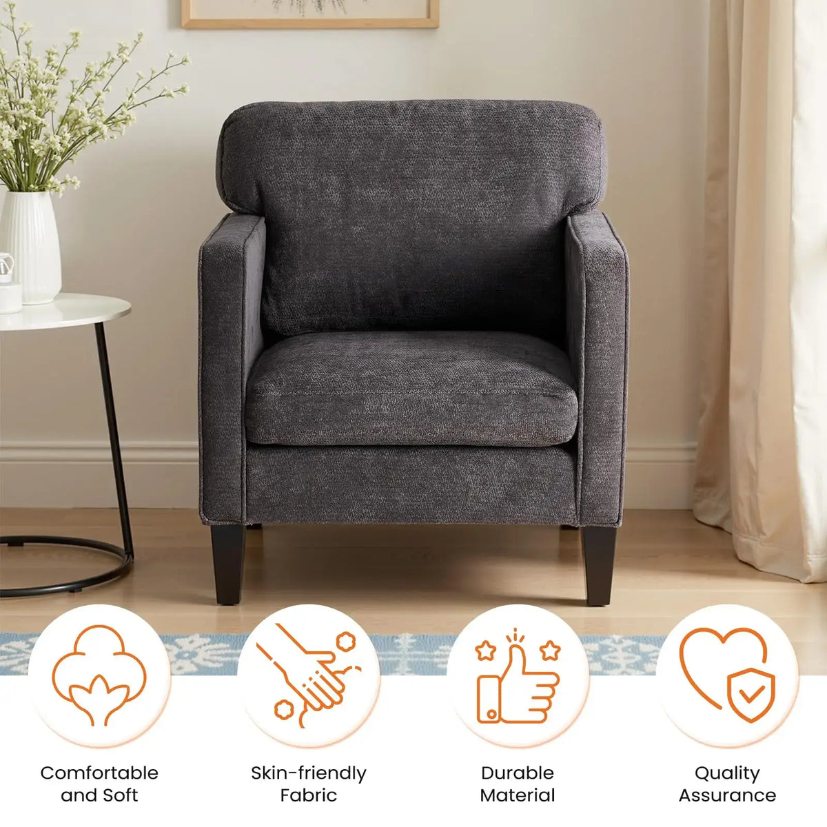 modern living room reading chair