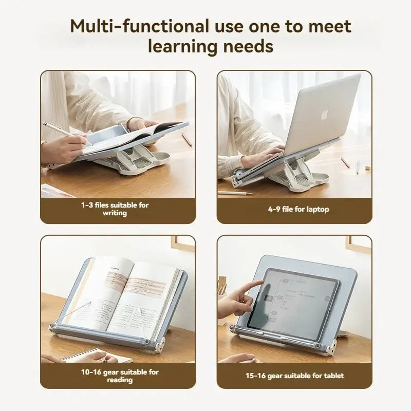 desktop book holder with ergonomic design