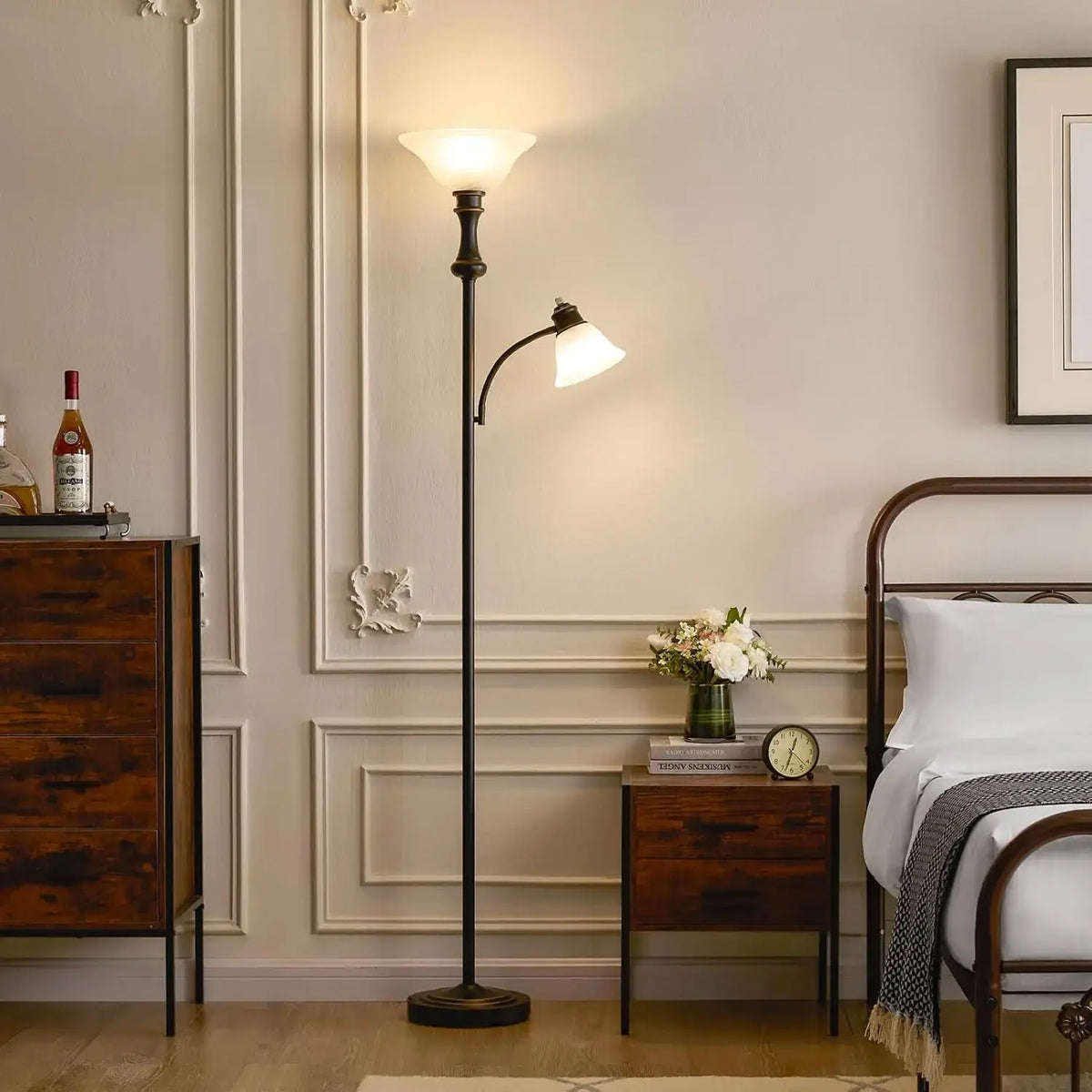 elegant floor lamp providing soft light
