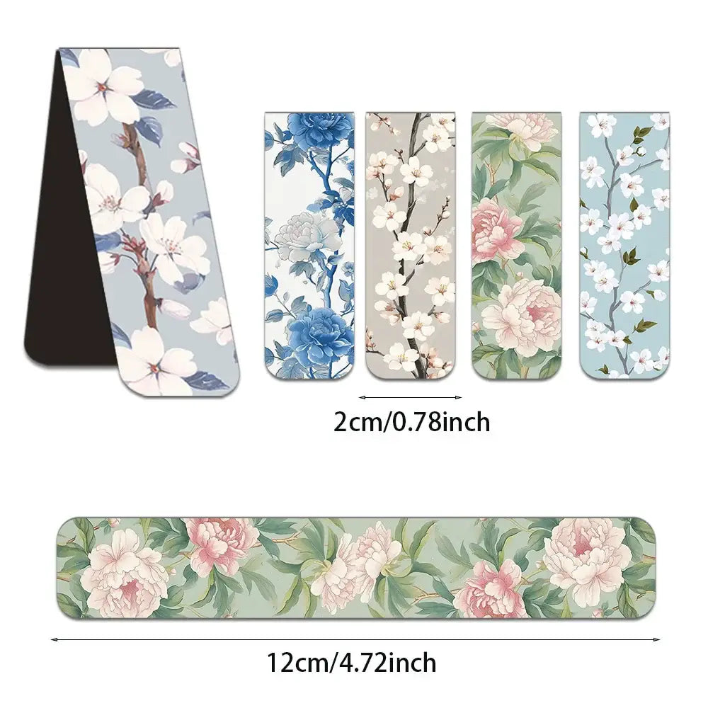 floral inspired magnetic page markers