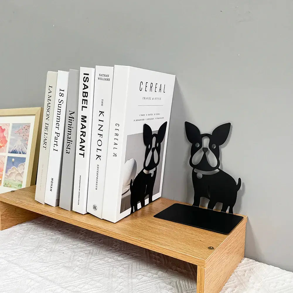 French Bulldog bookend in metal