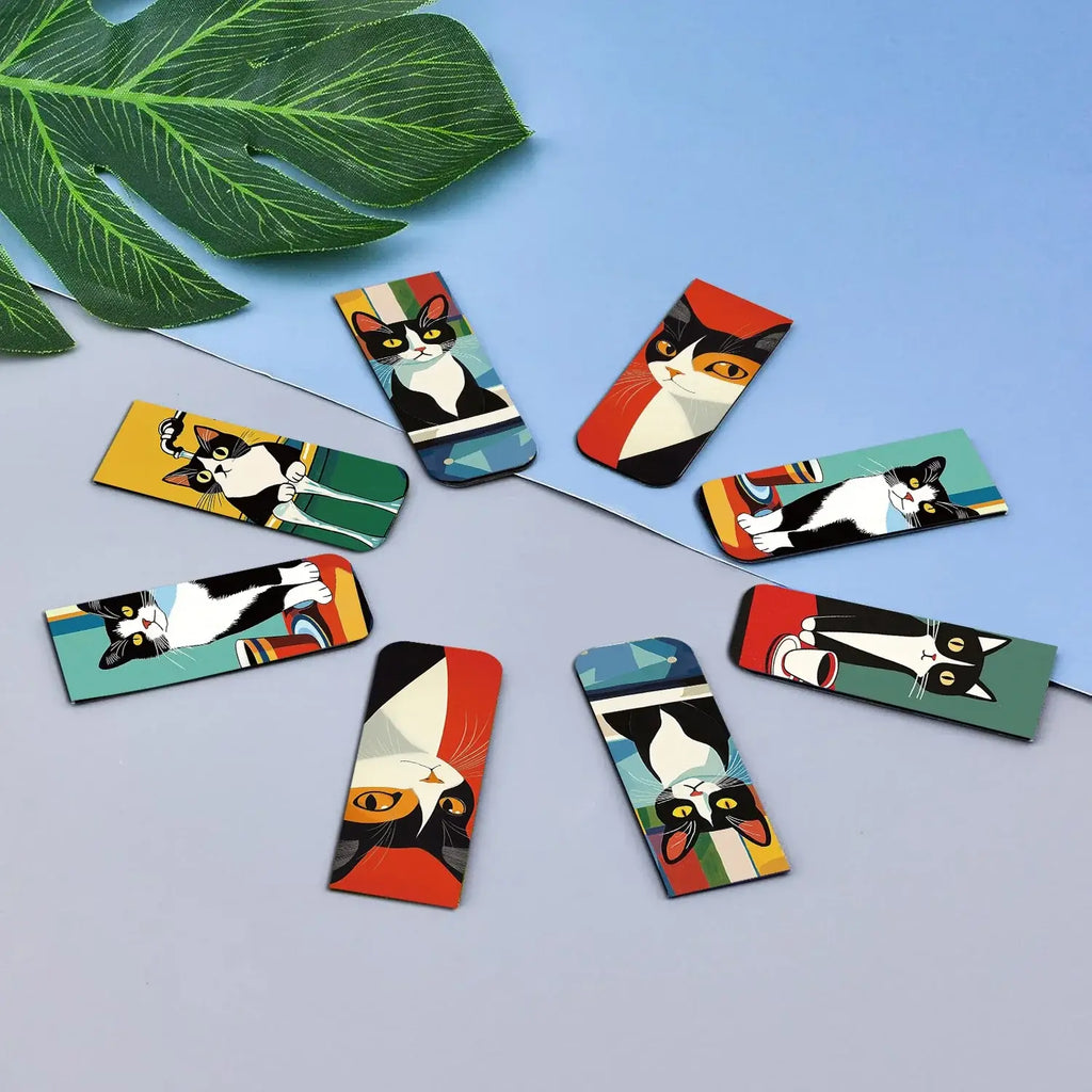 cute cat magnetic bookmark set