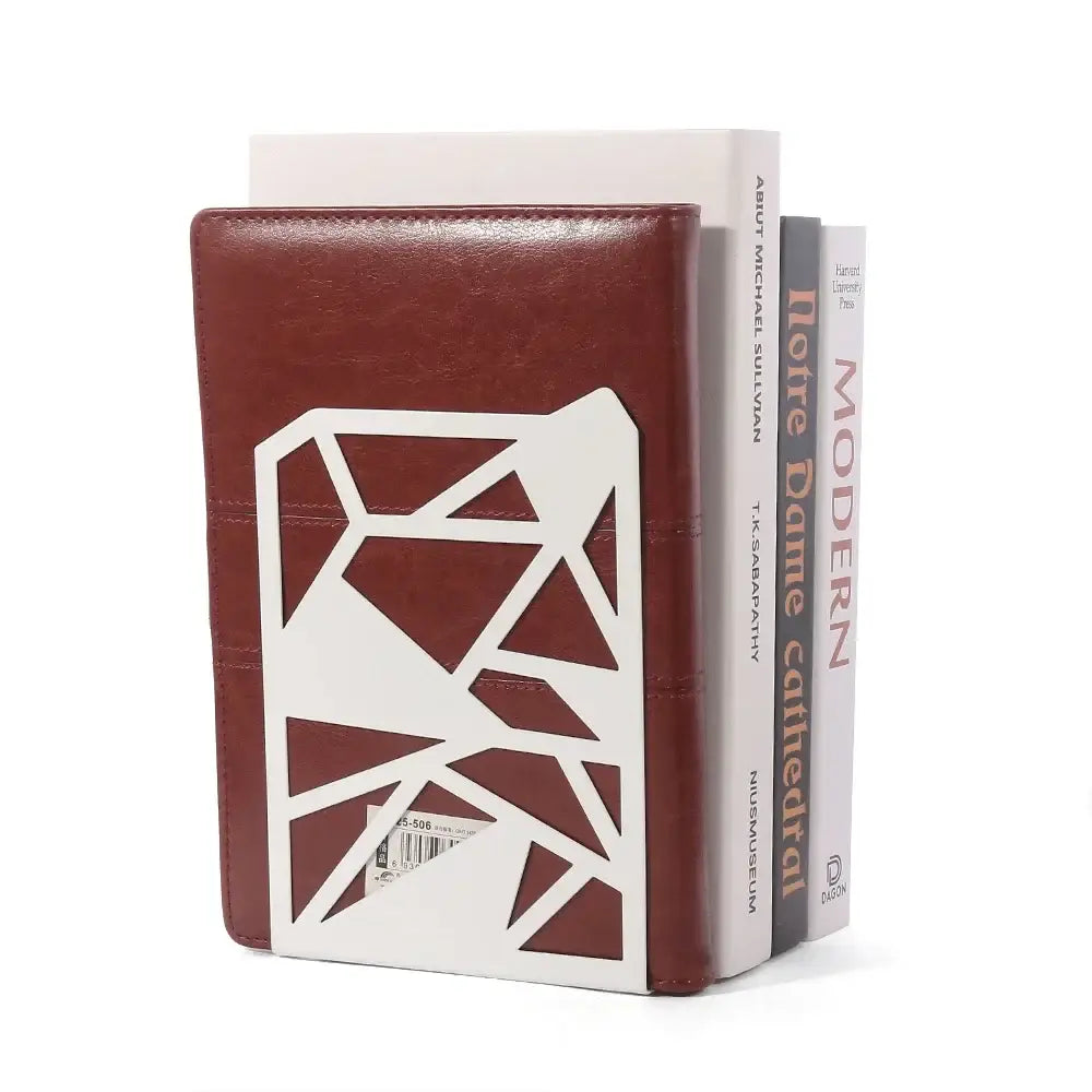 contemporary metal bookend for books