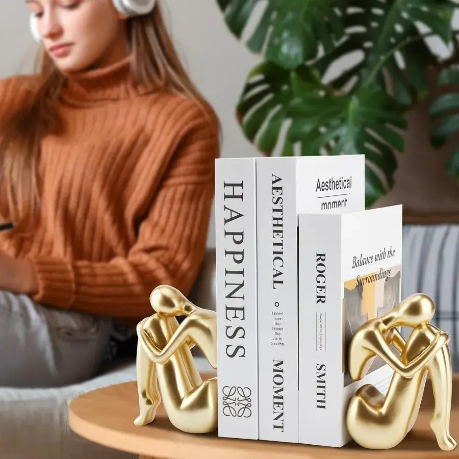 modern gold bookend for stylish decor
