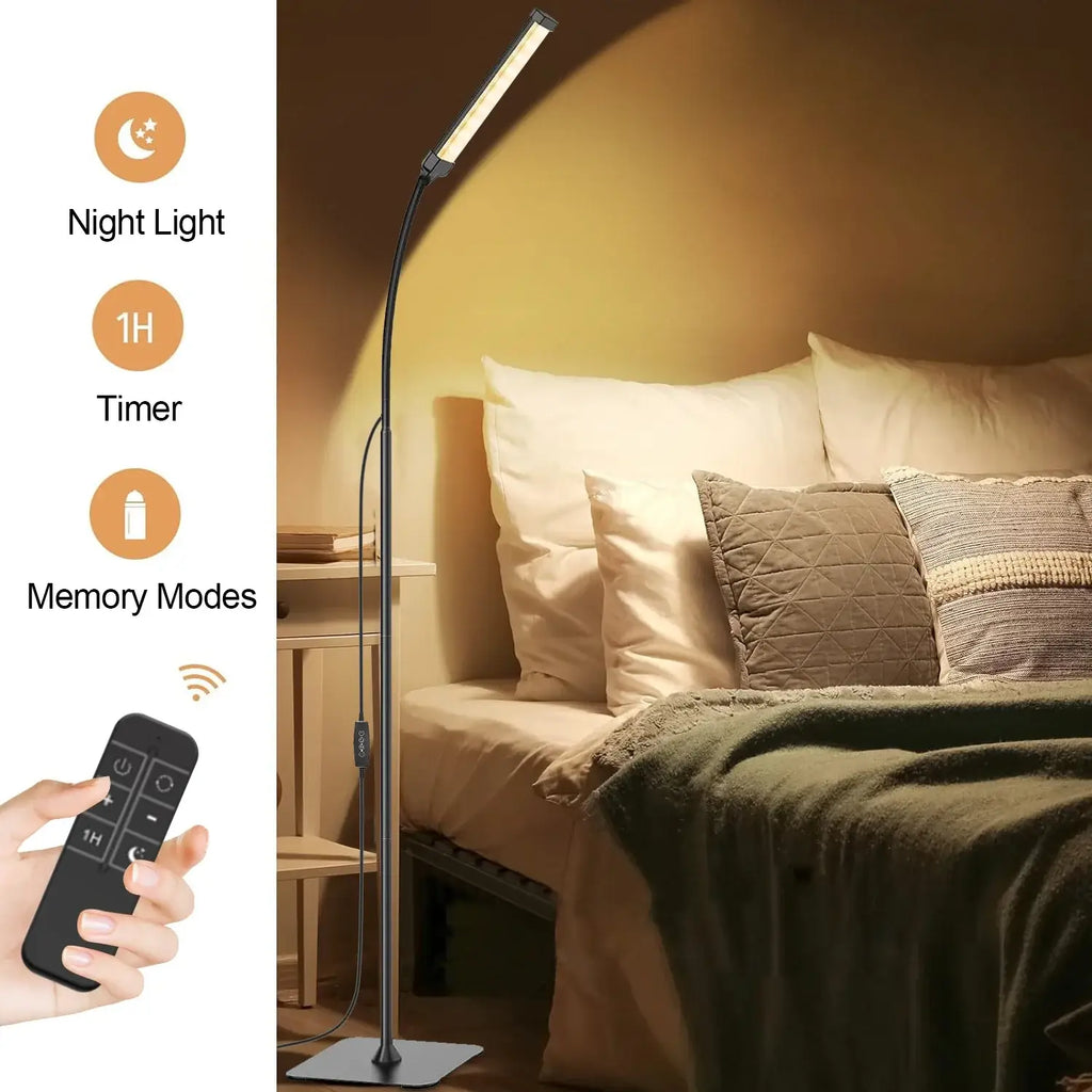 modern floor lamp with gooseneck design