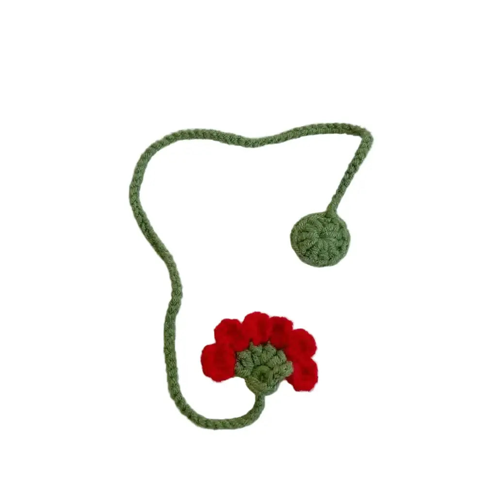 handmade crochet flower charm bookmark
