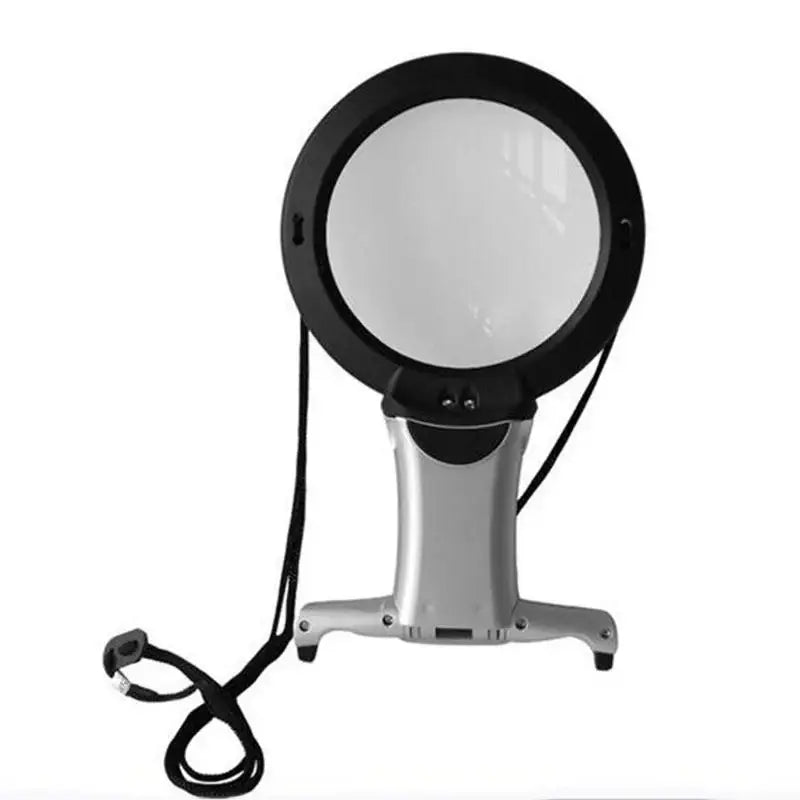 Hands free magnifying glass with light for reading