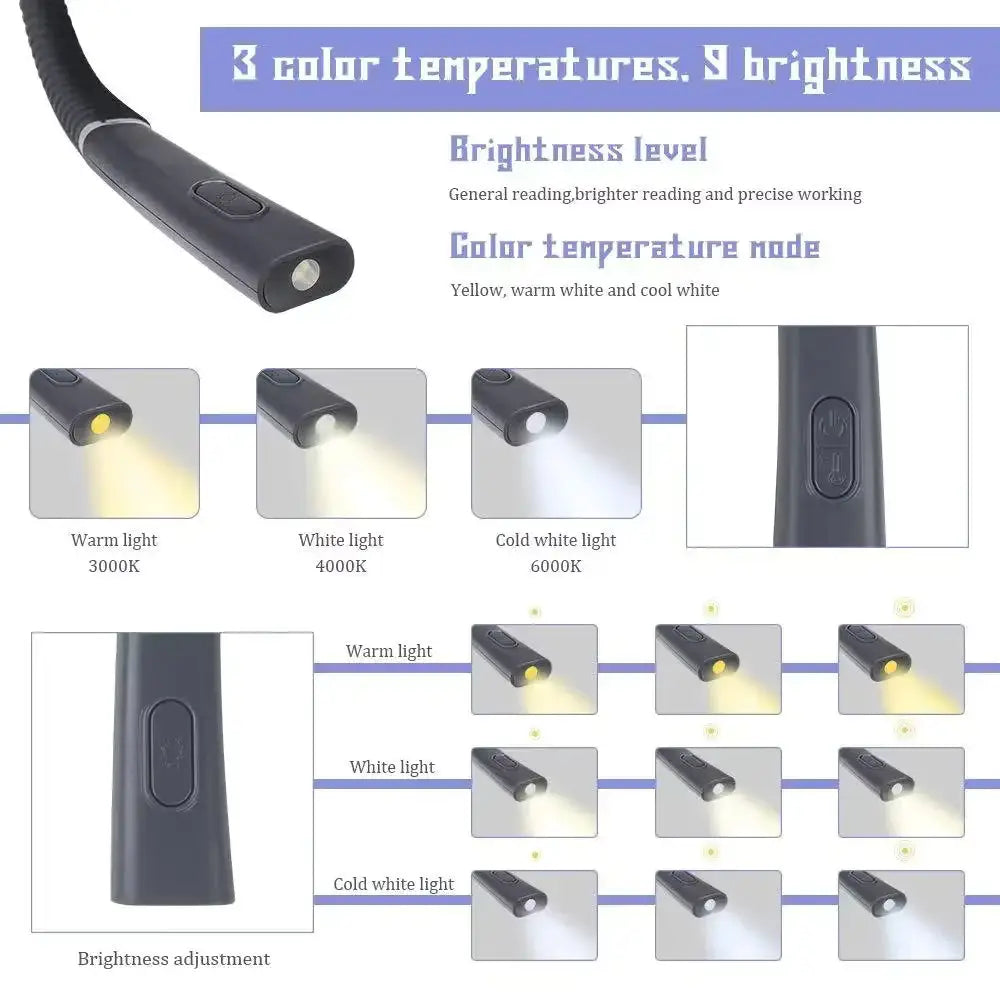 clip-on reading light for hands-free illumination