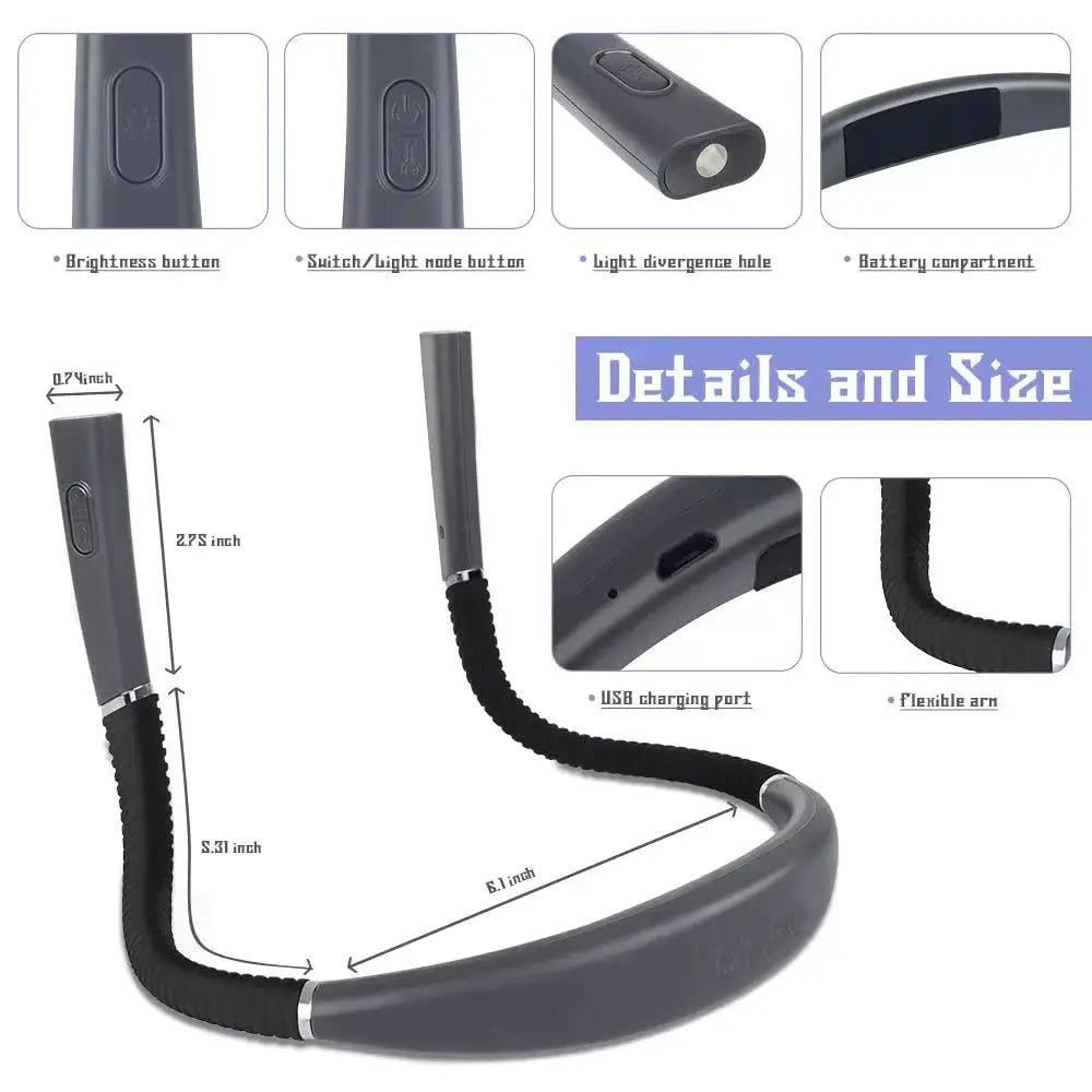 LED reading lamp designed for hands-free operation