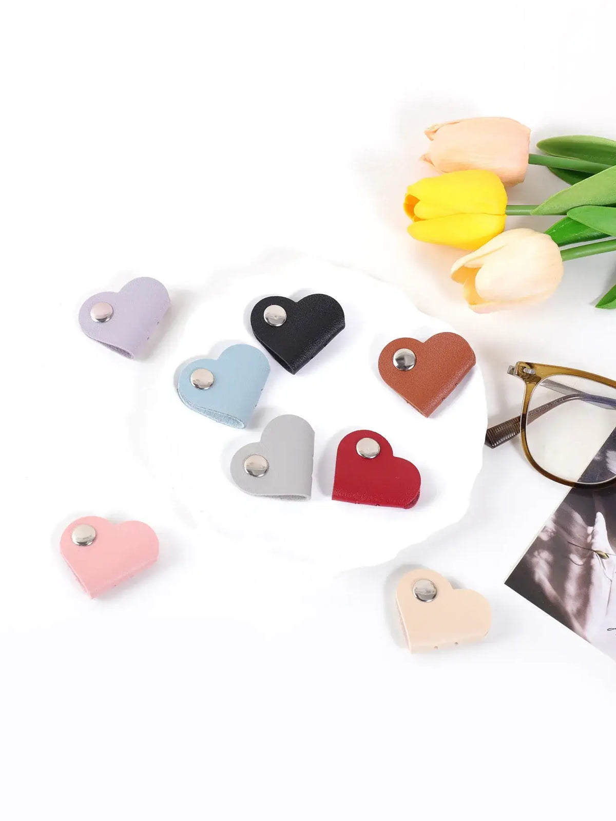 leather bookmark in heart shape