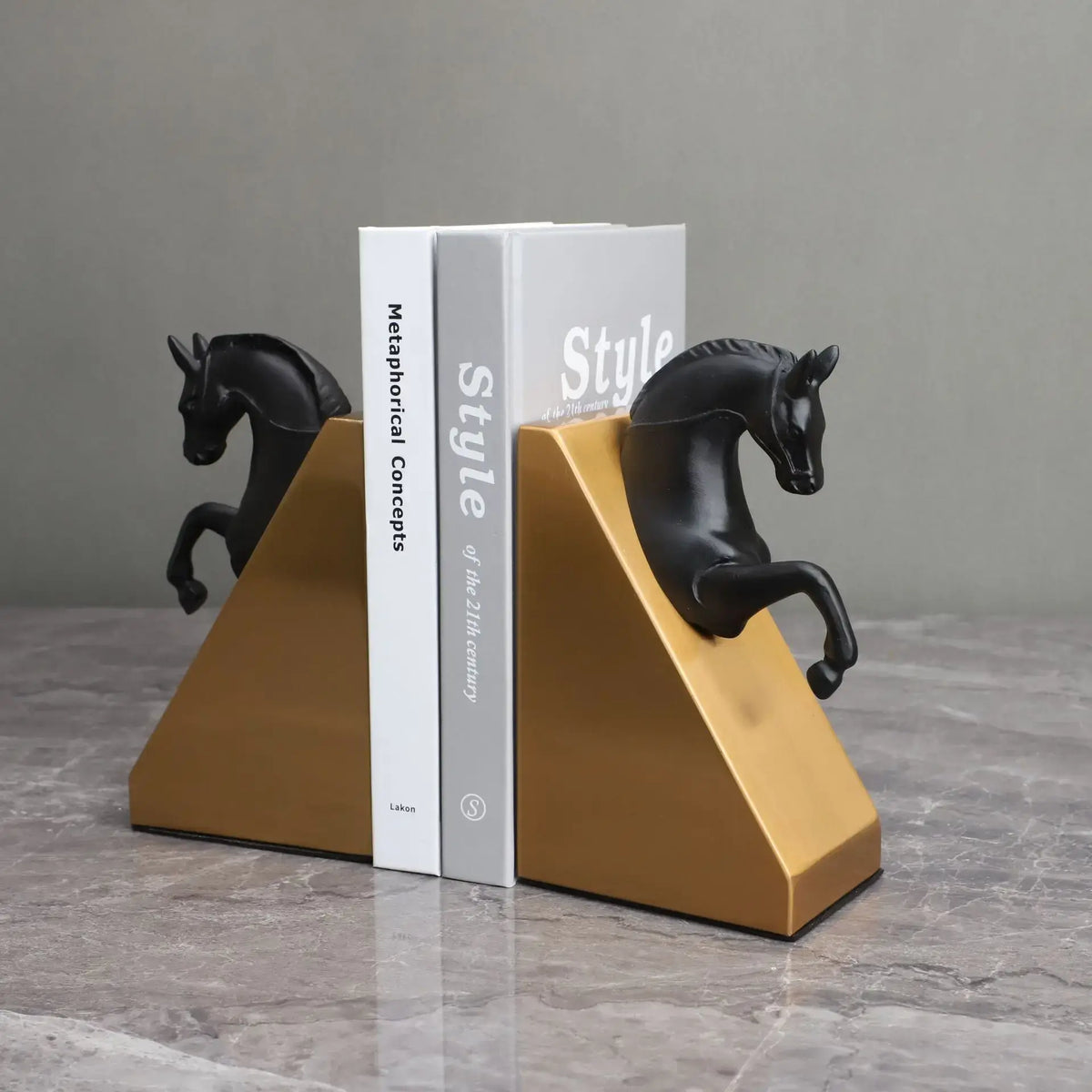 ceramic horse bookend for office