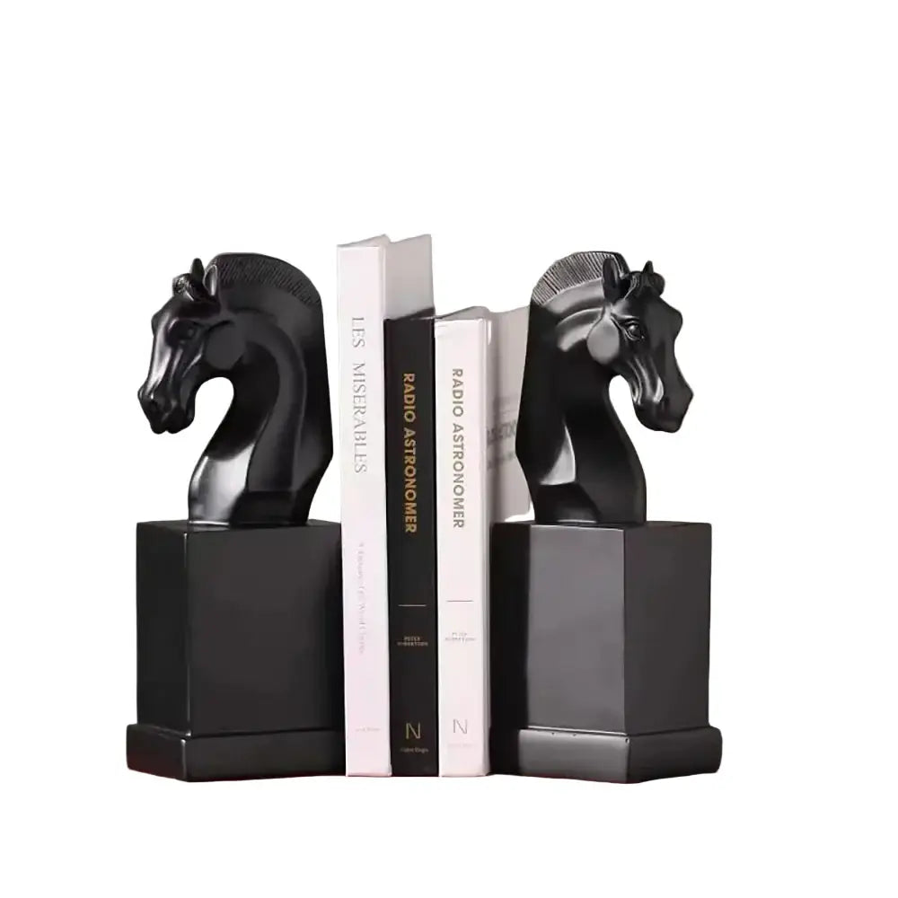 Horse bookend marble