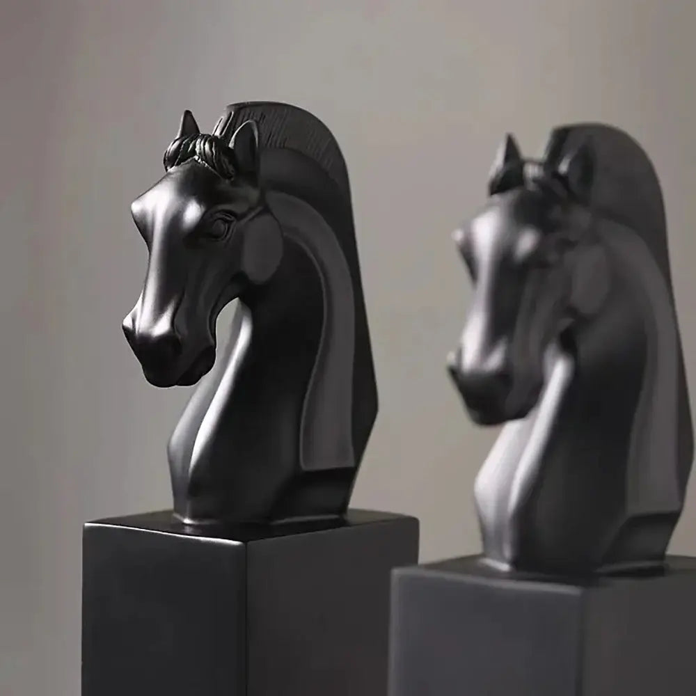 decorative bookend in marble with horse design