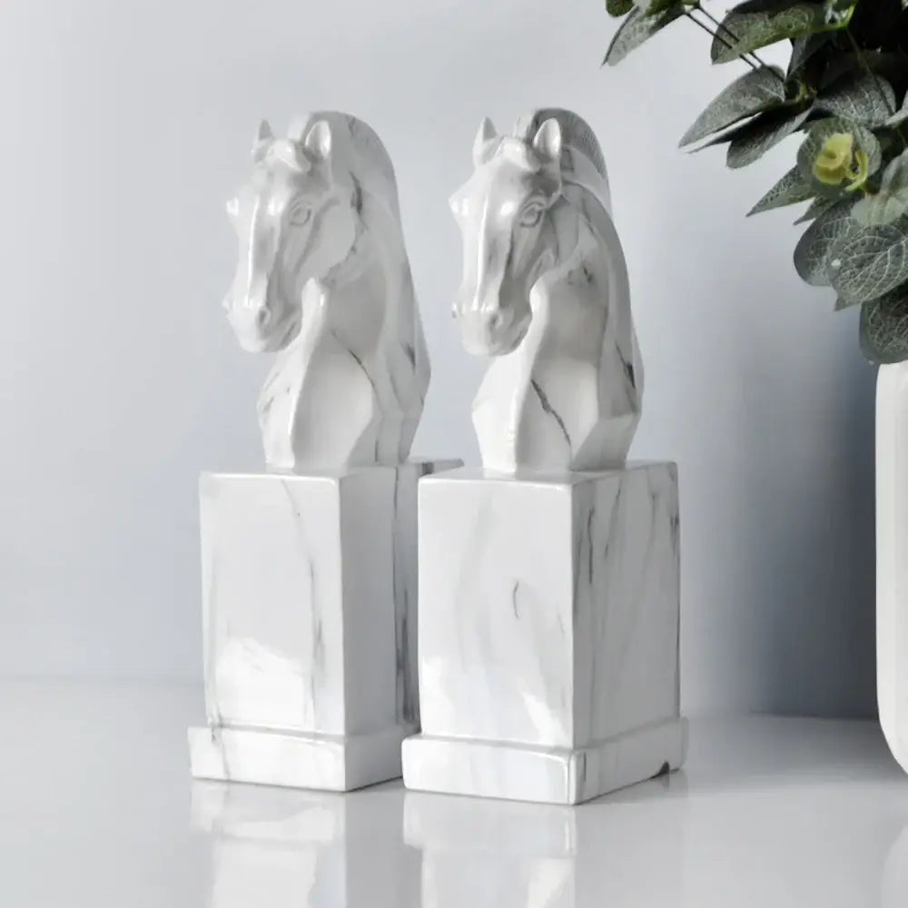 marble horse bookend