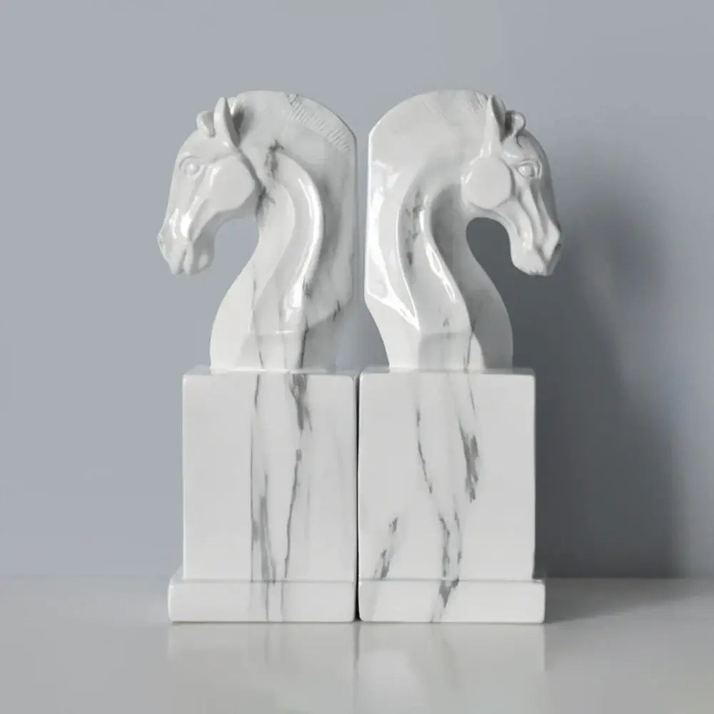 elegant marble bookend featuring a horse sculpture