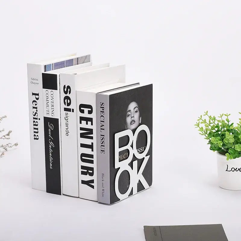 rustic iron bookend for books