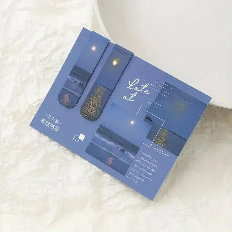 decorative magnetic bookmark with landscape art