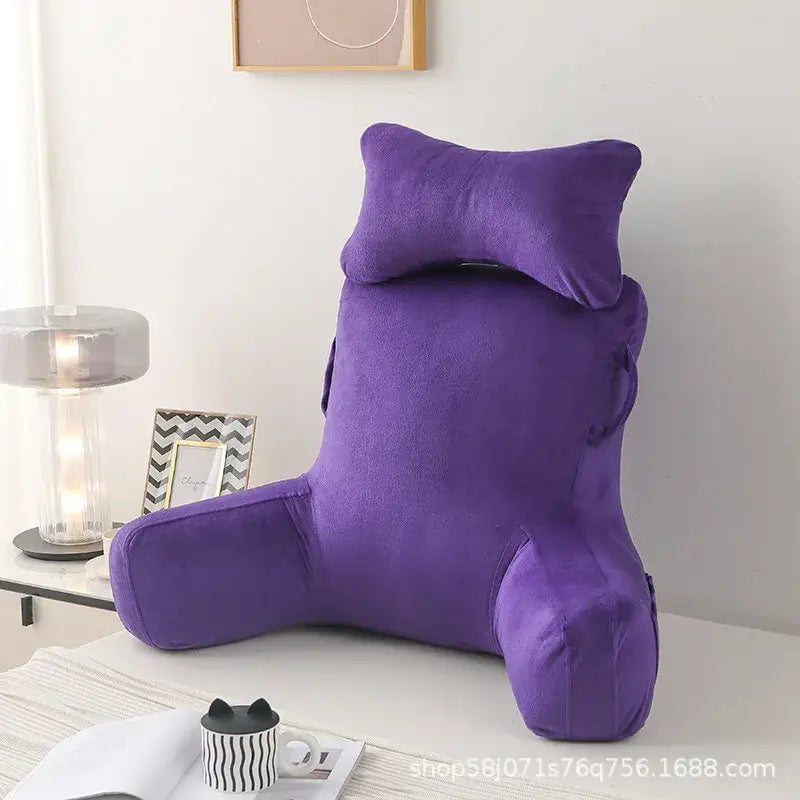 cushioned reading pillow with armrests